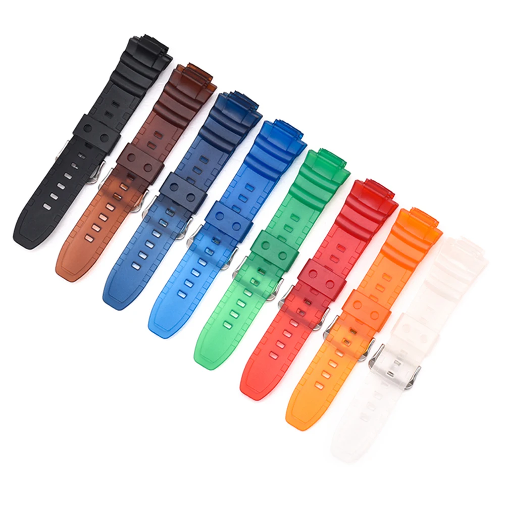 16mm Silicone Straps For Casio Watch MCW-100H/110H/W-S220/HDD-S100 WV-200/AE-2000/2100 Replace Wrist Band With Tool Accessories