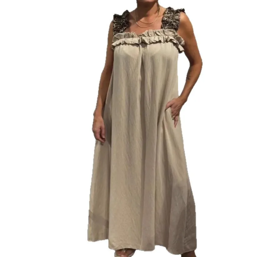 Faionable Casual Allentato Svel Pieghettato Dr Vita alta A-Line Estate Dr per le donne Beachwear Un pezzo Wrap Sle