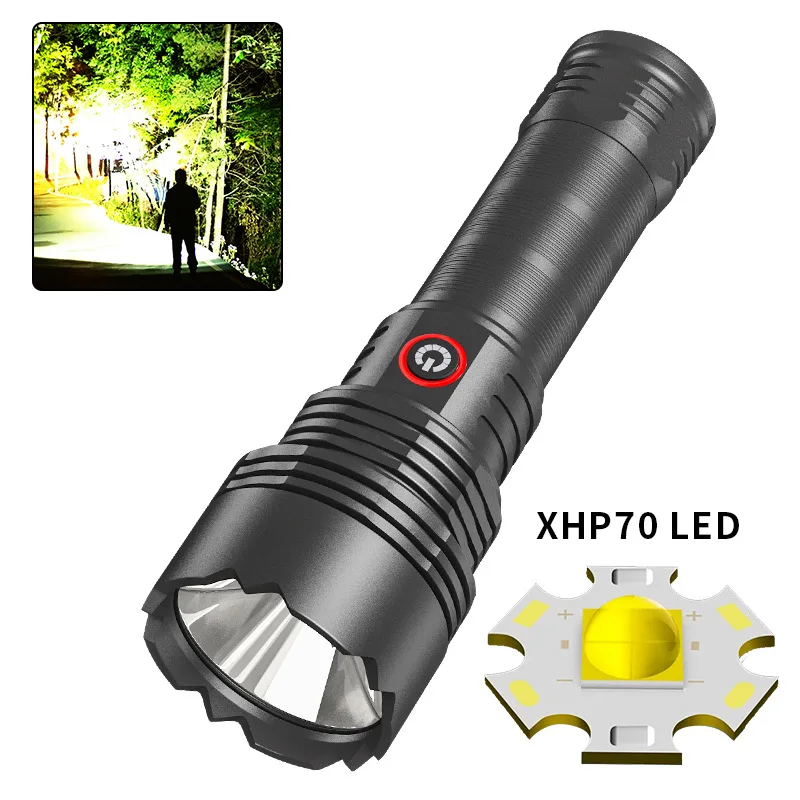 High-power LED Flashlight Super Bright Remote TYPE-C Charging Aluminum Light Cup Fixed Focus Flashlight Outdoor camping Light