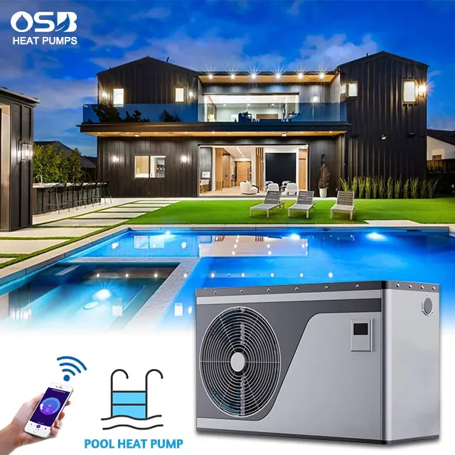High Efficiency R410A Air Source Swimming Pool Heat Pump Smart WiFi App Titanium for Outdoor Household Hotel Spa Use Pro