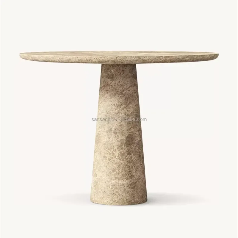 Sassanid OEM Dining Room Set Celline Honed Italian Carrara Marble Round Dining Table Customizable