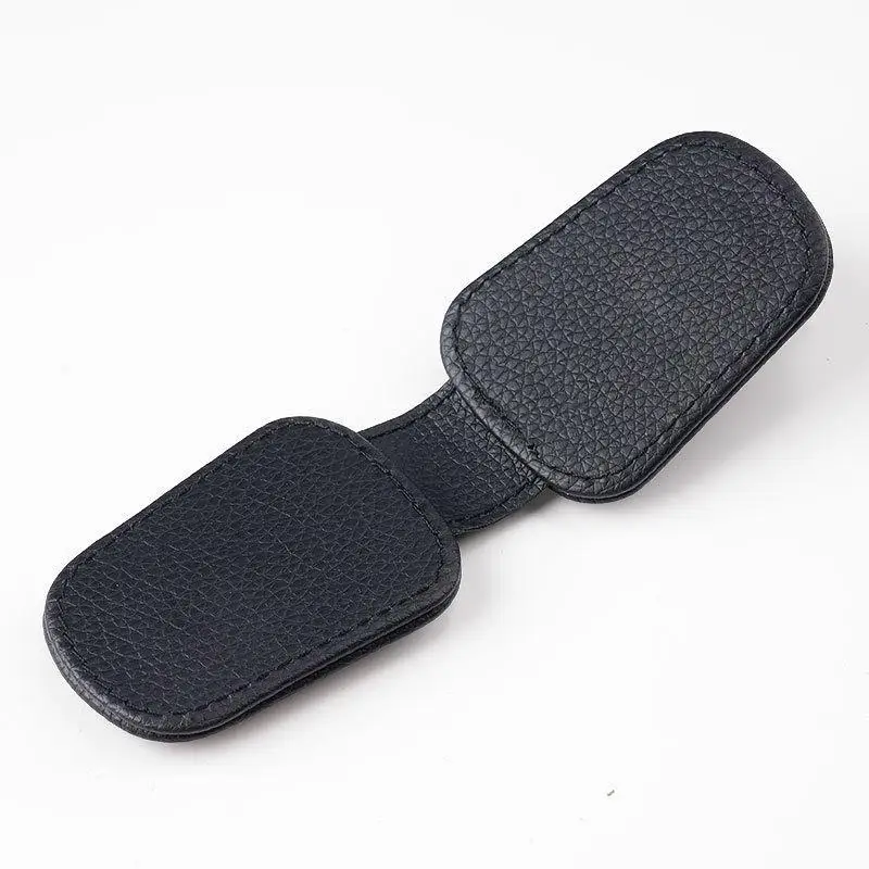 Stable Car Sunglass Clip PU Leather Non Slip Scratch Resistant Universal Auto Interior Accessory for All Eyeglasses
