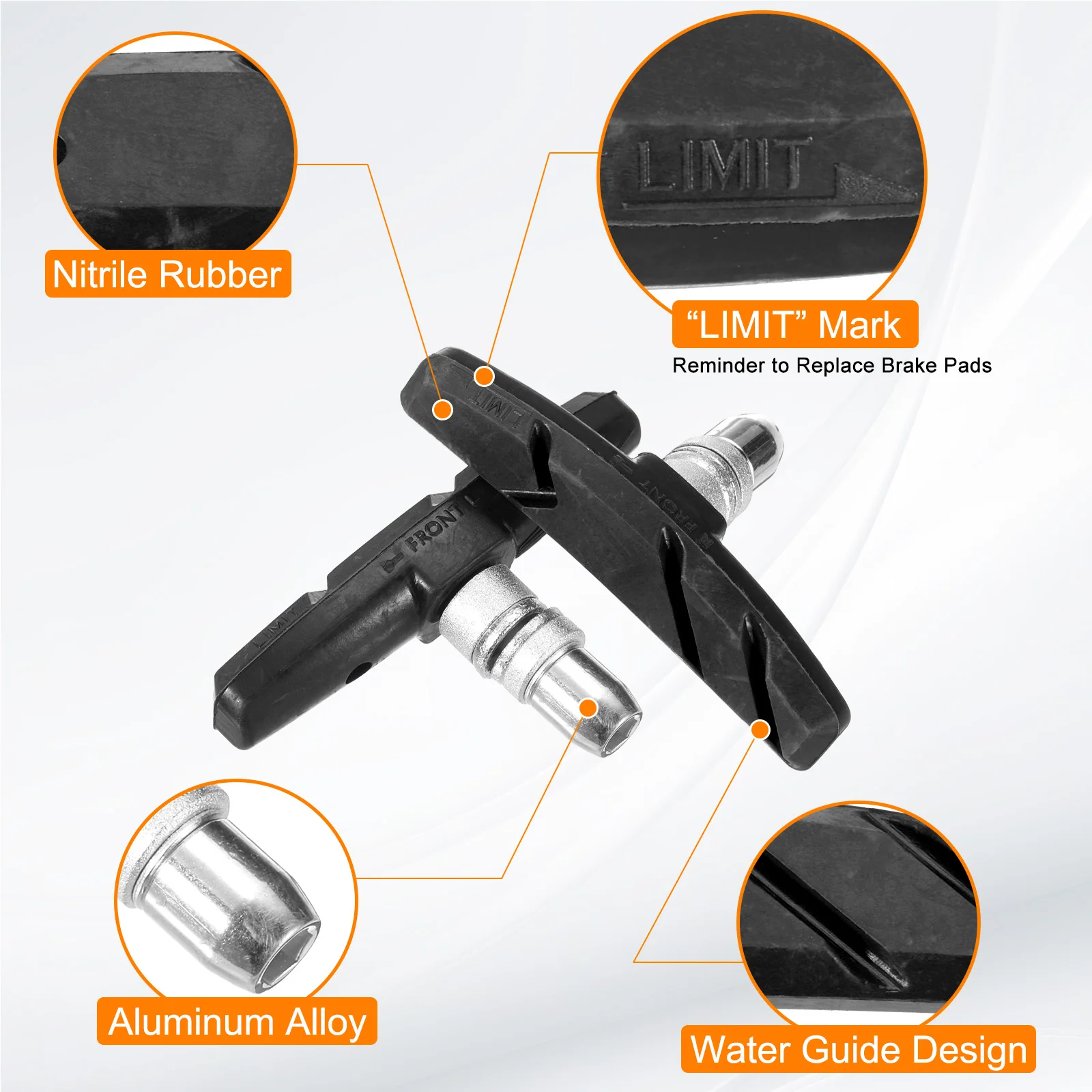 2/4/8 pezzi pastiglie freno silenziose MTB bicicletta da strada ciclismo V pastiglie porta freno scarpe blocchi di gomma accessori ciclismo durevoli nero