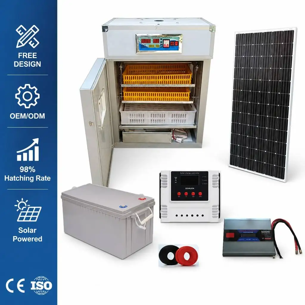 New Poultry Industrial 12v Egg Incubator 176-Egg Solar Incubator With 98% Hatching Rate Automatic Egg Turning