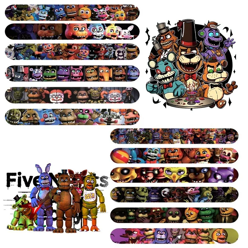 Браслеты Slap с надписью Five Nights At Freddys, детские браслеты с классическим рисунком животных, игрушки, подарок на день рождения