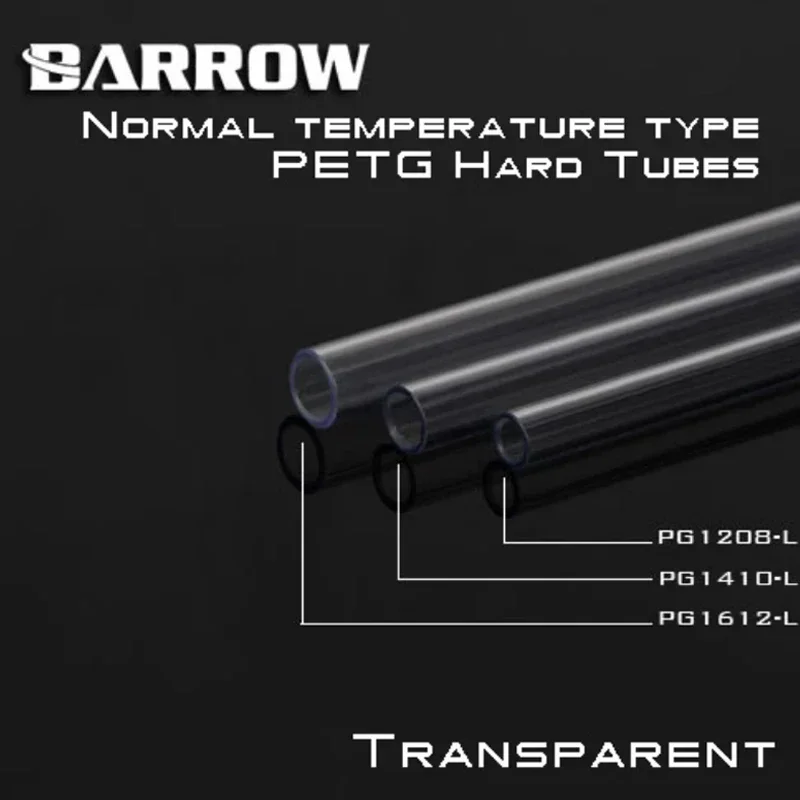 Barrow PG1612/PG1410/PG1208,500mm PETG Hard Tubes,High Quality PETG Light Transmission,12x8/14x10/12x16mm,2 Tubes/lot