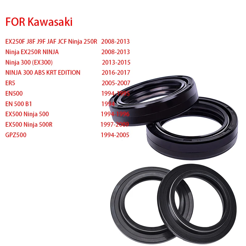 37x50x11 37 50 sello de aceite de horquilla delantera de motocicleta sello de polvo para Kawasaki Ninja 250 300 500 ER5 EN500 GPZ500 J8F J9F JAF JCF ABS KRT
