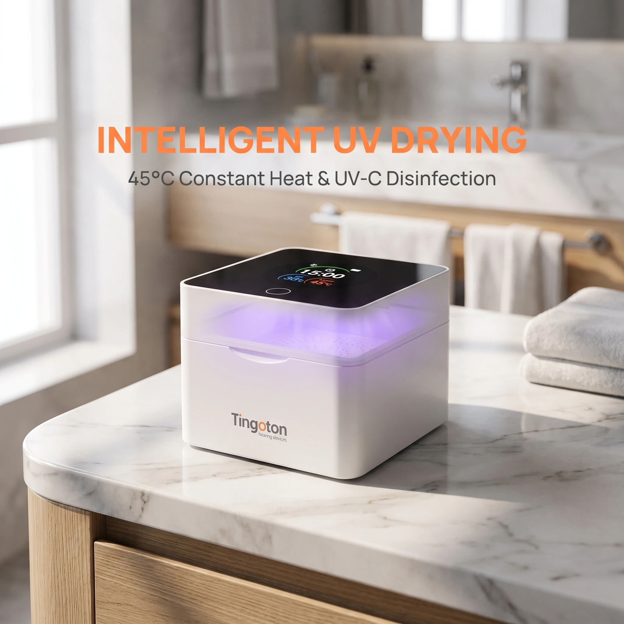 Portable UV Electronic Hearing Aid Dryer and Dehumidifier Fast Drying Box Kit Removes Sweat Moisture From Headphone