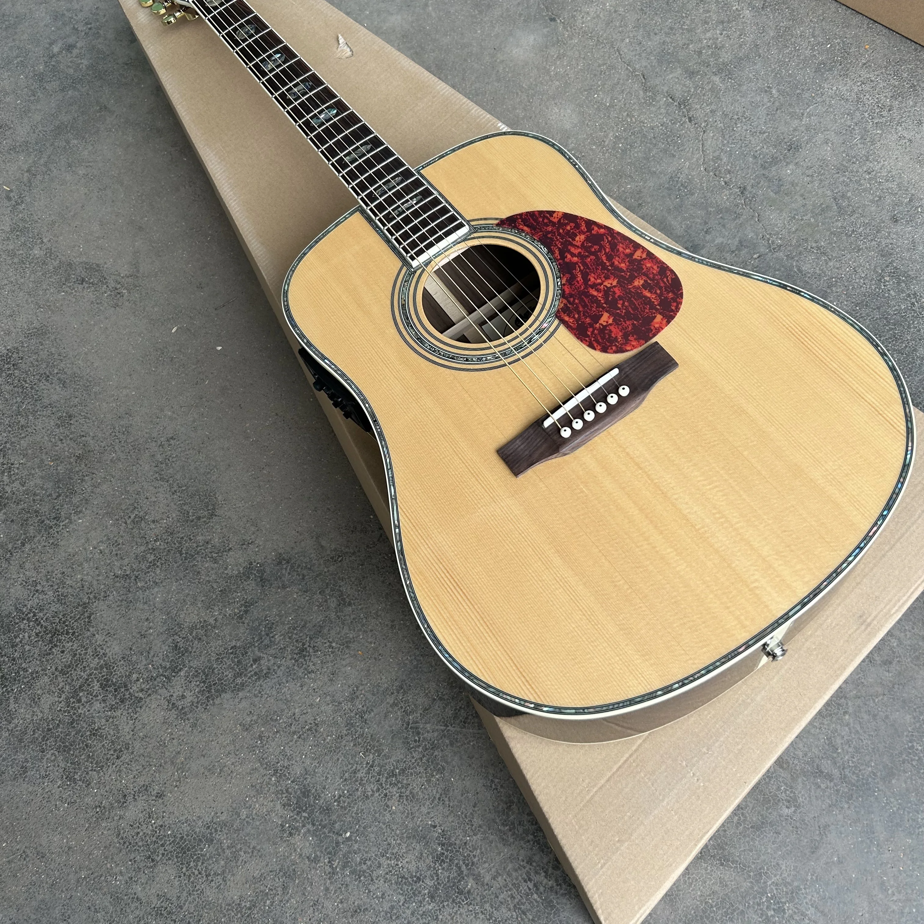 

STOCK Custom D-45 acoustic guitar solid spruce top 41-inch 41 inch relic acoustic guitar, spruce rosewood single guitar, wholes