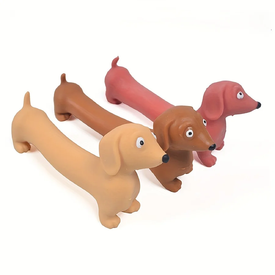 Dachshund Dog Stretchable Squeezy Fidget Toy Anxiety Stress Reliever Party Favor Accessory Goody Bags Prizes for Adults Kids