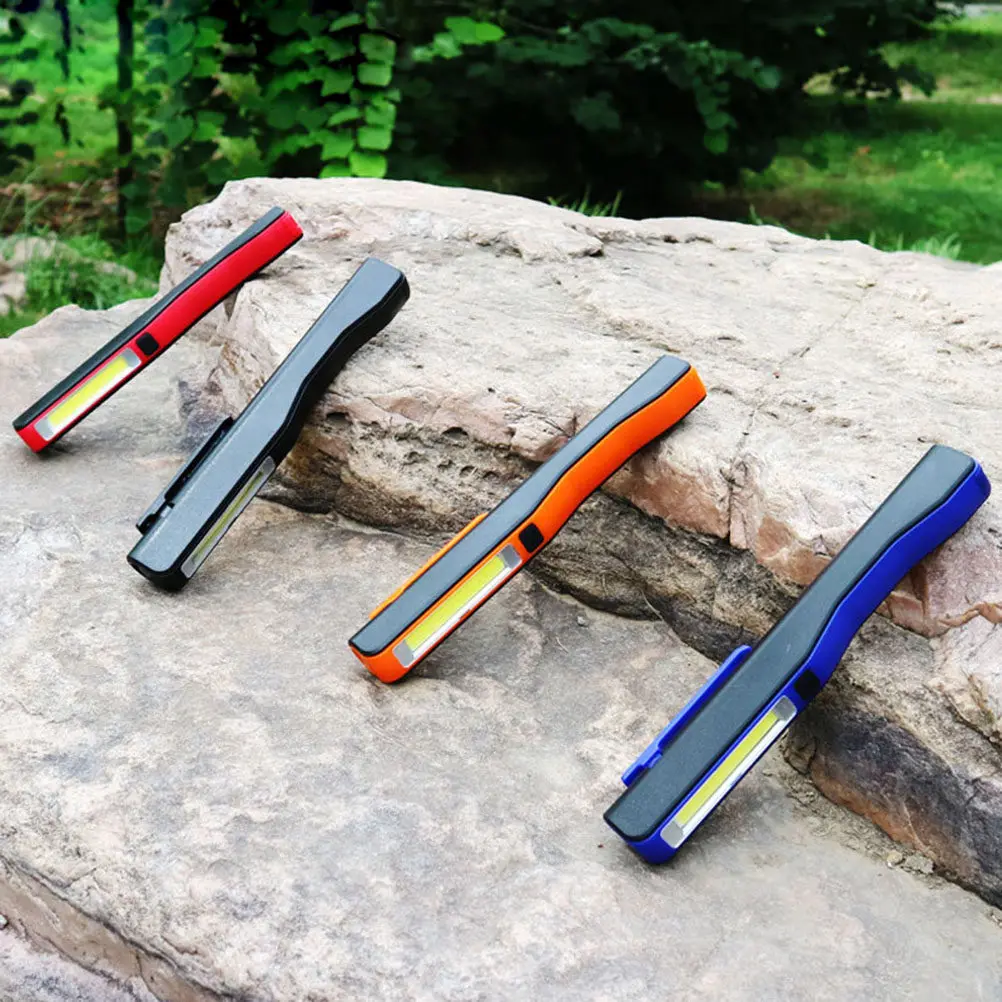Cob Work Light Pen Pocket Size Dual LED Rotatable Magnetic Clip Battery Operated One Button Portable Pen Light for Roadside