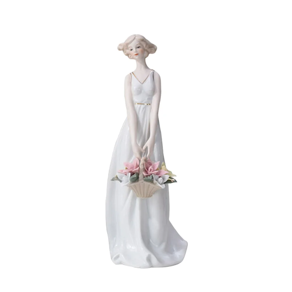

Ceramic Figure Home Decoration Exquisite Handmade White Tabletop Ornament Ceramic Crafts Delicate Crafts Desktop Decoration
