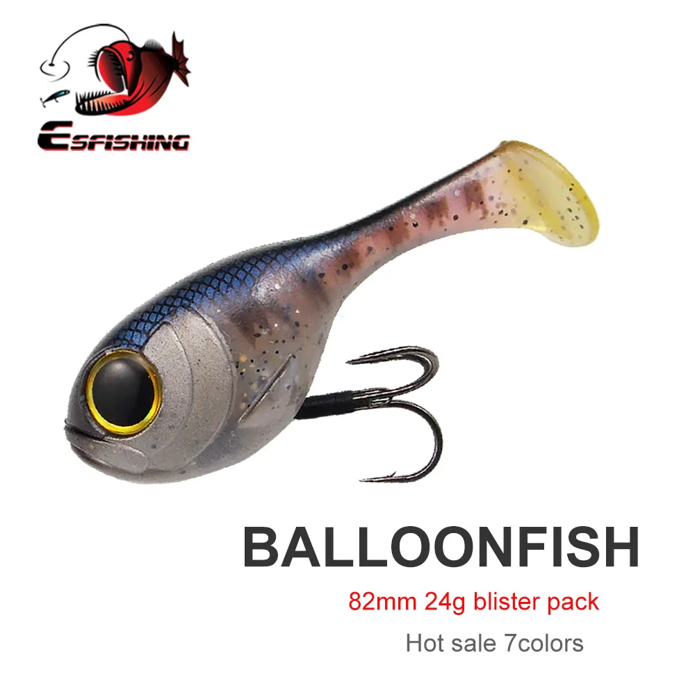 ESFISHING Deraball – Senuelo pez globo siliconado 82mm 24g - imagen 4