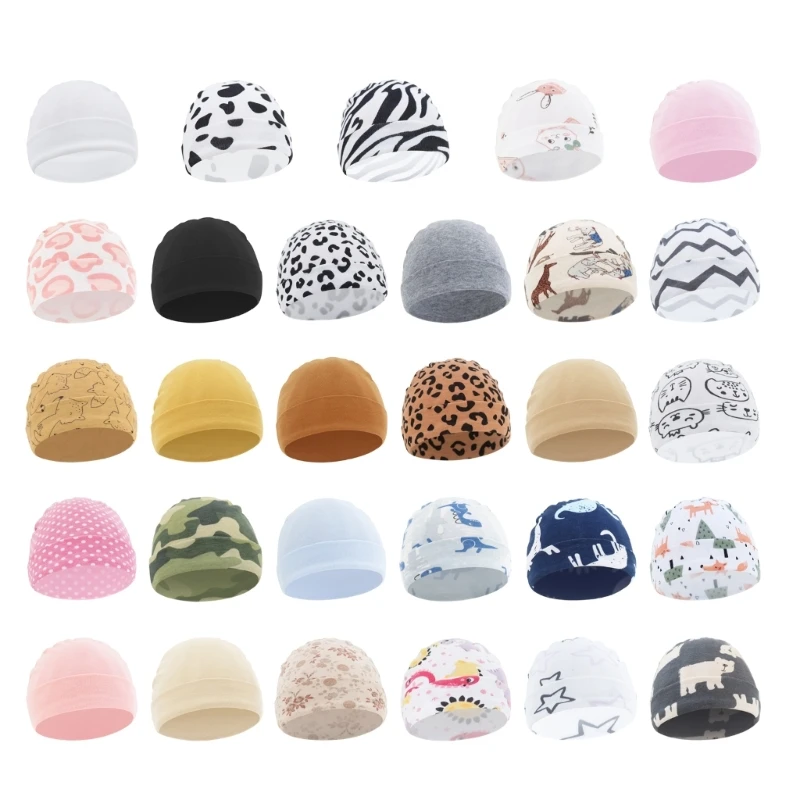 

M76C Newborns Nursery Hospital Hat Breathable Baby Hat Soft Caps Infant Baby Hats for Boys Girls Toddler 0-6 Months