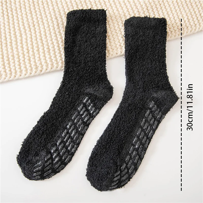 1Pair Of men\'s Plush Thickened Socks Plush Home Sleeping Socks Winter non-slip Socks men\'s Sleeping Socks