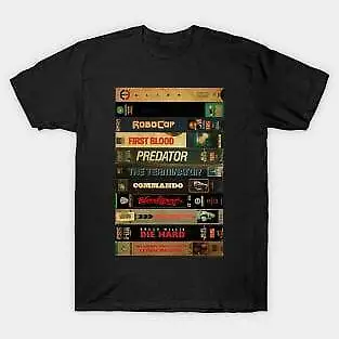 Retro 80'S Action Movies - Cassette Style  80 90S    Unisex summer T-shirt Cotton fashion couple clothes