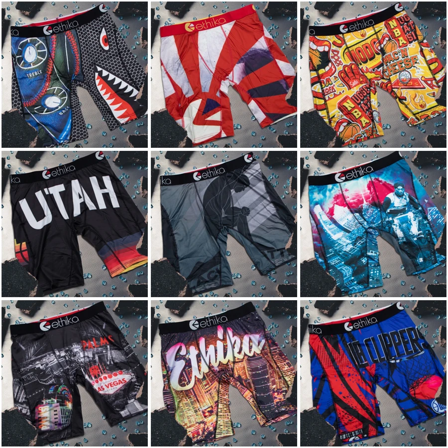 

ETHIKA 1Pcs Sexy Men Underwear Boxers Man Swimming Underpants Plus Size S-3XL Breathable Mens Panties Boxers Men's Boxer Trunks
