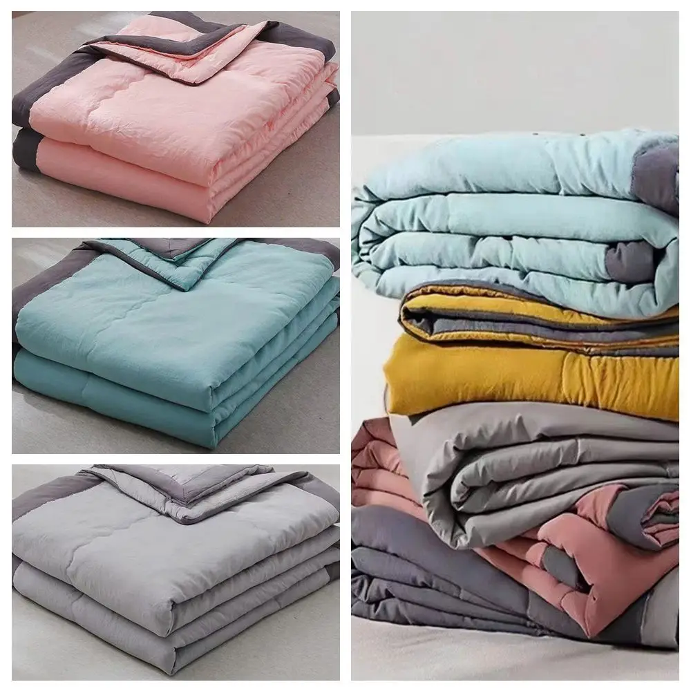 Double Sided Cooling Blanket Skin-Friendly Cold Effect Conditioning Quilt Solid Color Breathable Cooler Quilt Spring Summer