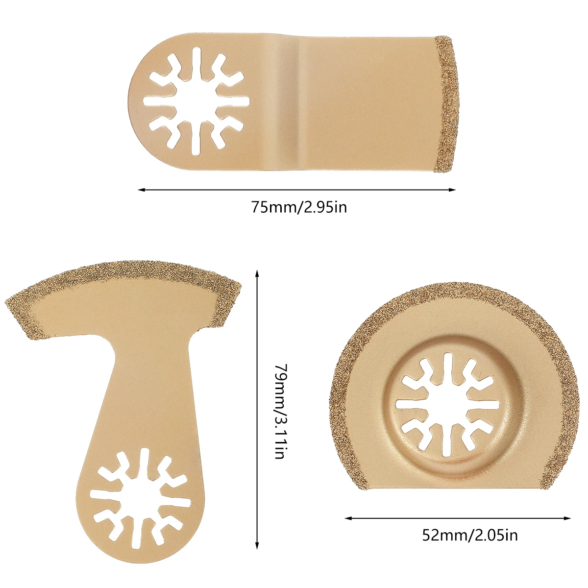 3pcs Carbide Oscillating Multi Tool Renovator Saw Set Swing Circular Blades Ceramic Tile Grout Removing Tools Oscillating Cutter