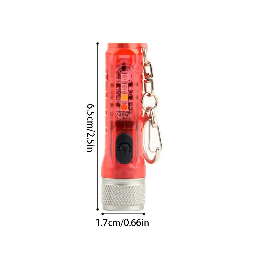 Mini Keychain Flashlight TYPE-C Fast Charging Multi-function IP66 Waterproof Fluorescent Magnetic Warning Camping Flashlight