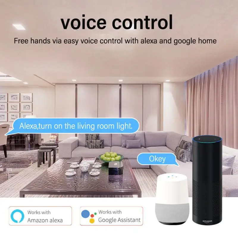 Tuya wifi 20A مفتاح ذكي جهاز تشغيل وإيقاف عالي الطاقة مع تطبيق القياس وجهاز التحكم عن بعد Alexa Google Assistant