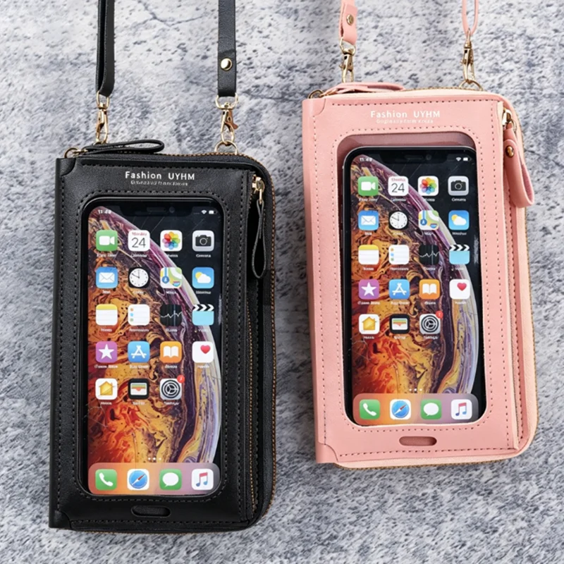 

Women's Crossbody Bag, Fashionable and Simple, Solid Color, Touch Screen Mobile Phone Bag, Small Shoulder Bag, Multi-Functional Zipper Mobile Phone Bag, Shoulder Bag