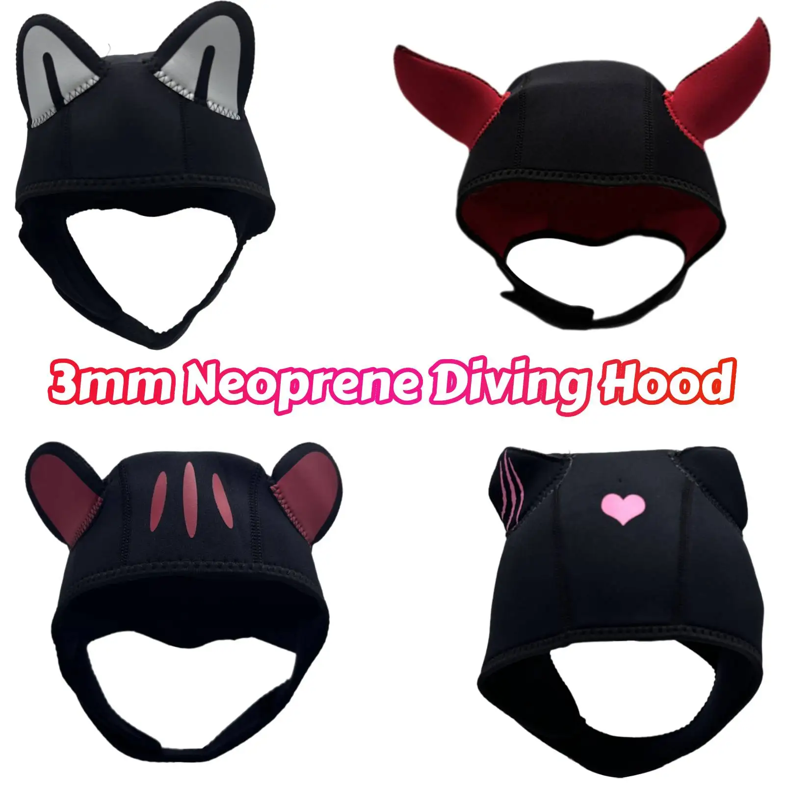 

Wetsuit Diving Cap Cat Ears 3mm Neoprene Scuba Diving Hood Women Children Cute Thermal Surfing Hood Snorkel Free Diving Swim Hat