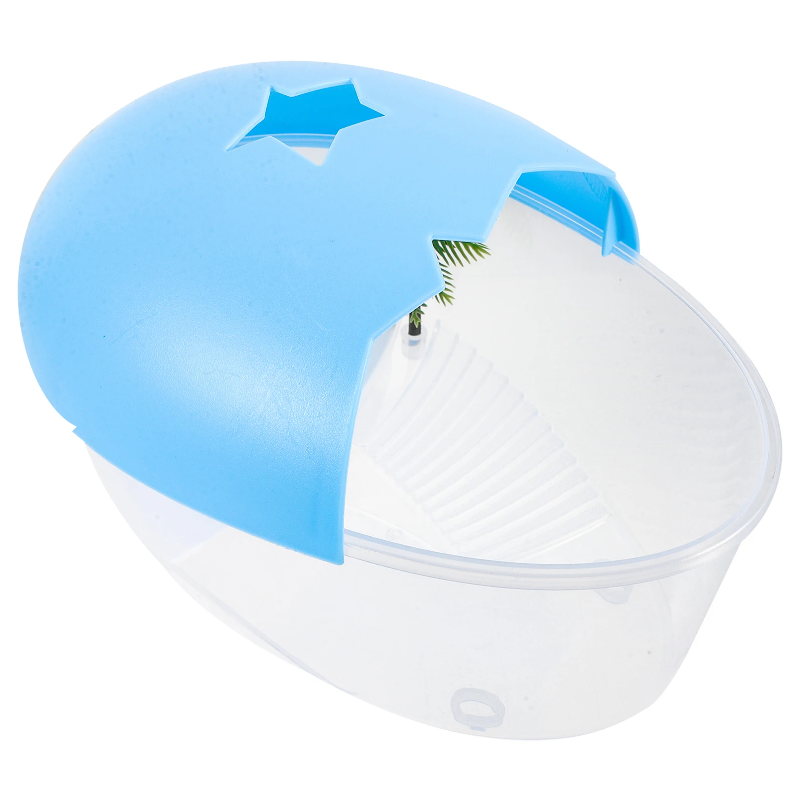 

Small Blue Turtle Tank Durable Plastic Home Use Easy Cleaning Pet Breeding Box Aquatic Practical Turtle Tank Land Container