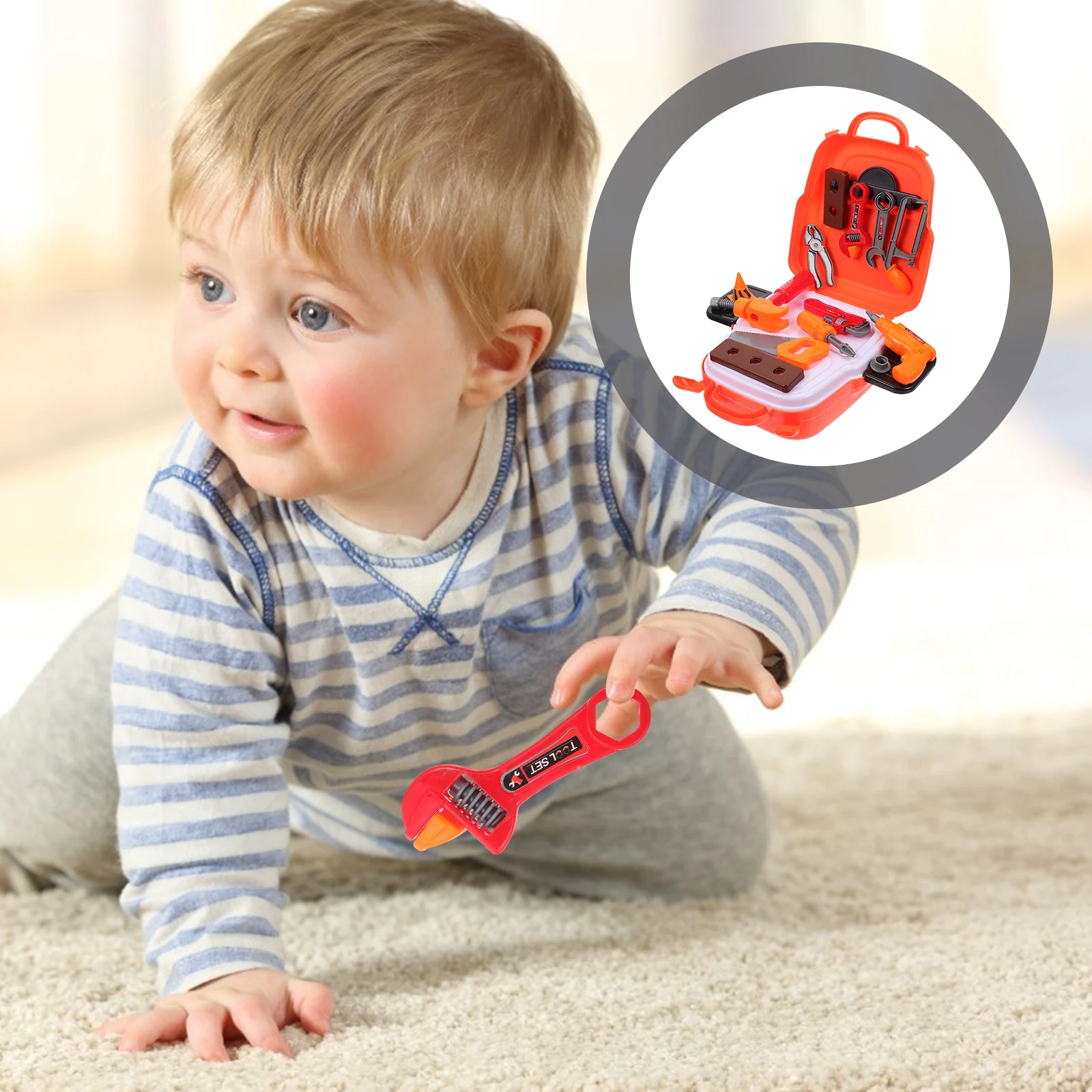 Strumento di riparazione Zaino Giocattoli Manutenzione in plastica Kit per ragazzi Simulazione Strumenti di riparazione per bambini Set di giocattoli sicuri Educativi per bambini