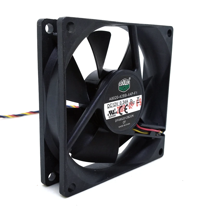 80mm cooling fan Original A8020-42BB-4AP-F1 DF0802012B2UN DC12V 0.34A 80x80x20MM 8cm 4Lines Computer cooling fan