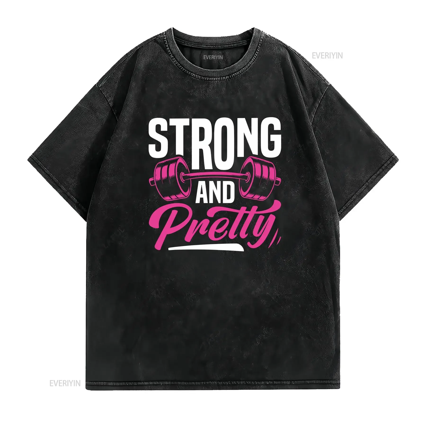 No Excuses Gym T Shirt Hardcore Training Strong And Pretty vintage Washed Breathable fashion Stylish Slightly Casual Unisex