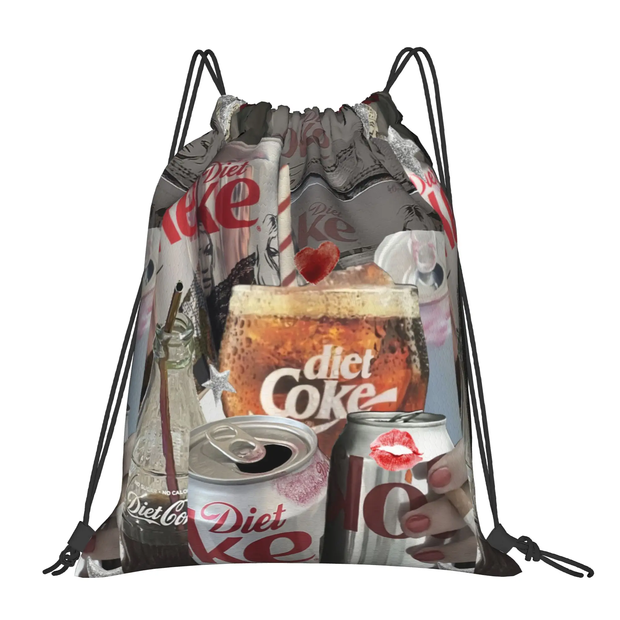 

Сумки-рюкзаки dDiet Coke Glam Collage Aesthetic с завязками для путешествий, портативные, для езды на велосипеде, для спортзала, для хранения вещей