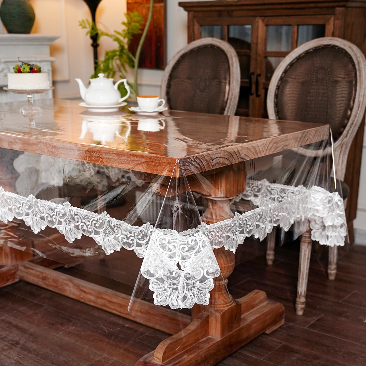 EIFLOY-PVC Table Cloths Waterproof Plastic, for Dining Table, Rectangular, Round, Transparent Table Cover, Party, Oil Proof