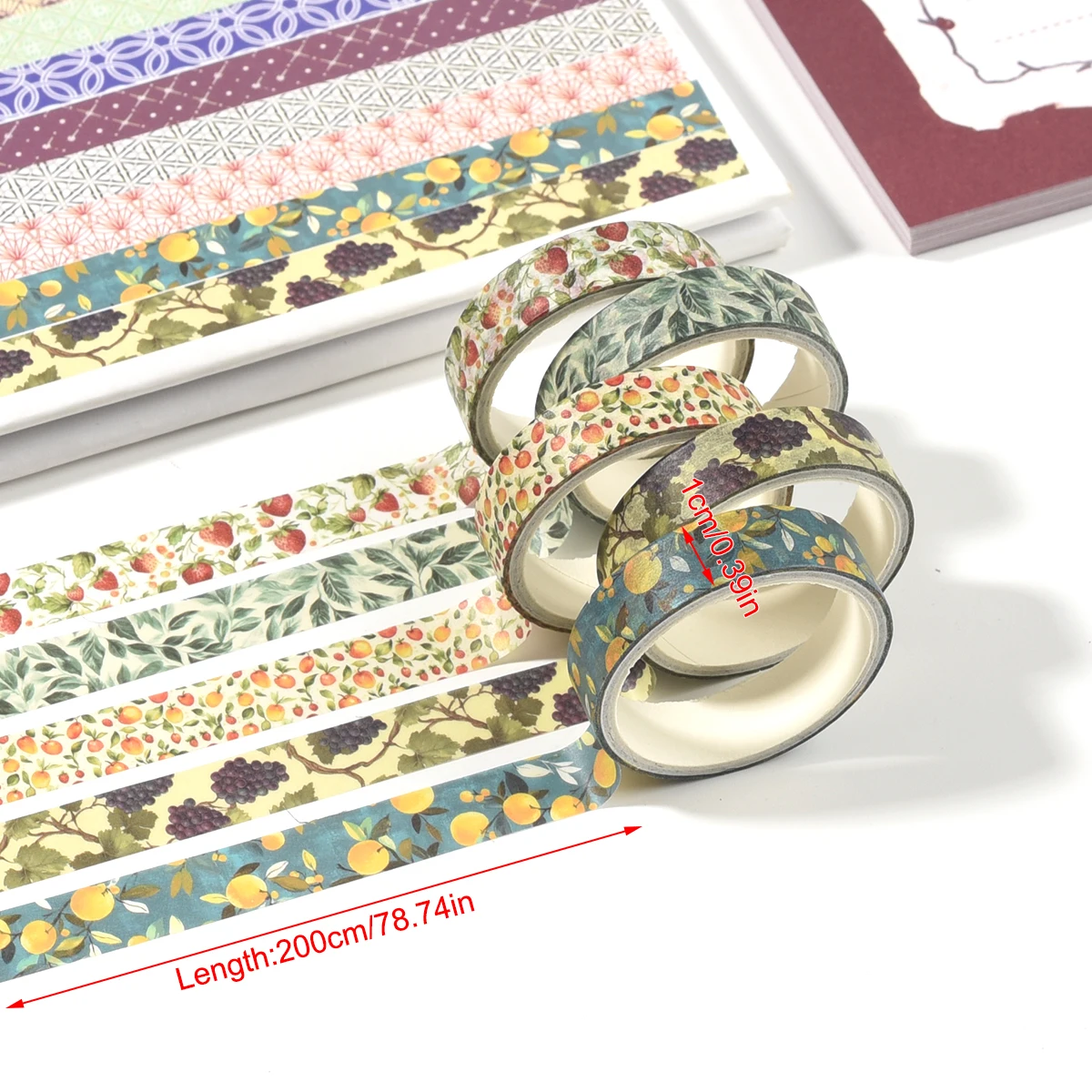 10 لفات من أشرطة اشي على شكل زهرة مجموعة أدوات مدرسية ملصقات لطيفة شريطٌ لاصق أدوات مكتبية جمالية لتزيين مجلة القصاصات #6