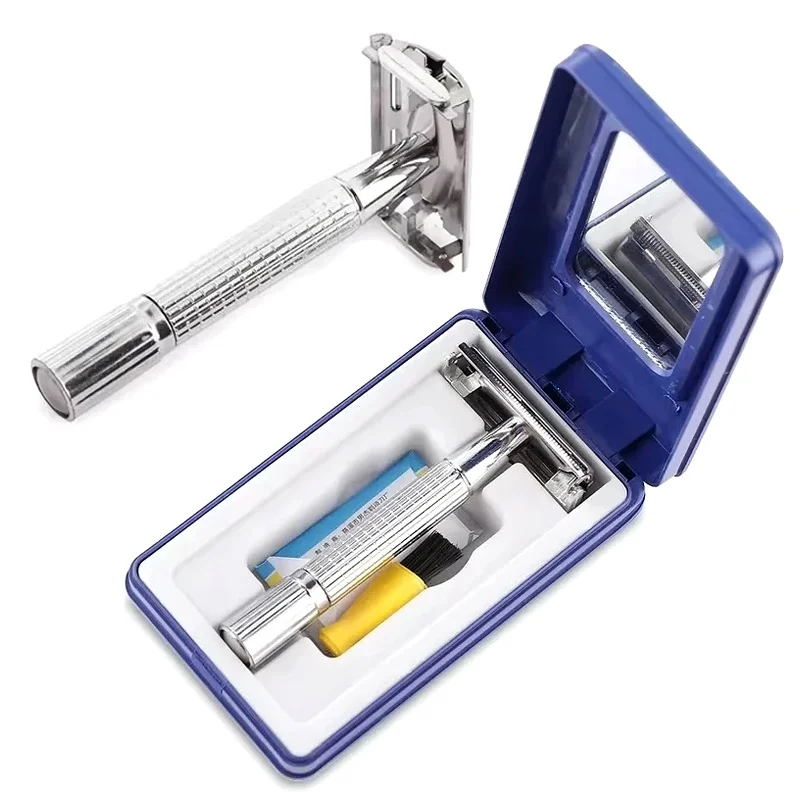 Double Edge Safety Razor For Men Beard Classic Traditional Shaving Razor Set for Barber Styling Accessories Tools