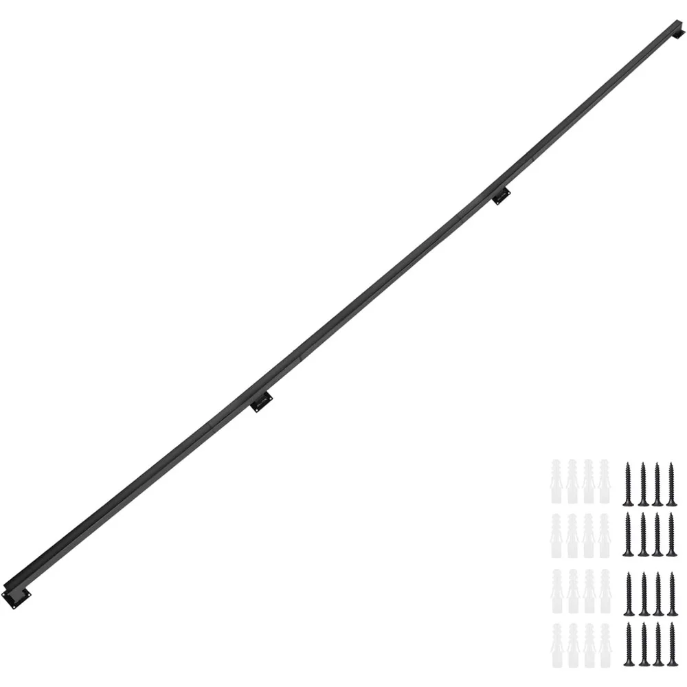 

Square Tube Handrail, Wall Mount Industrial Modern Staircase Handrail for Indoor Outdoor Steps, 600lbs Load Capacity