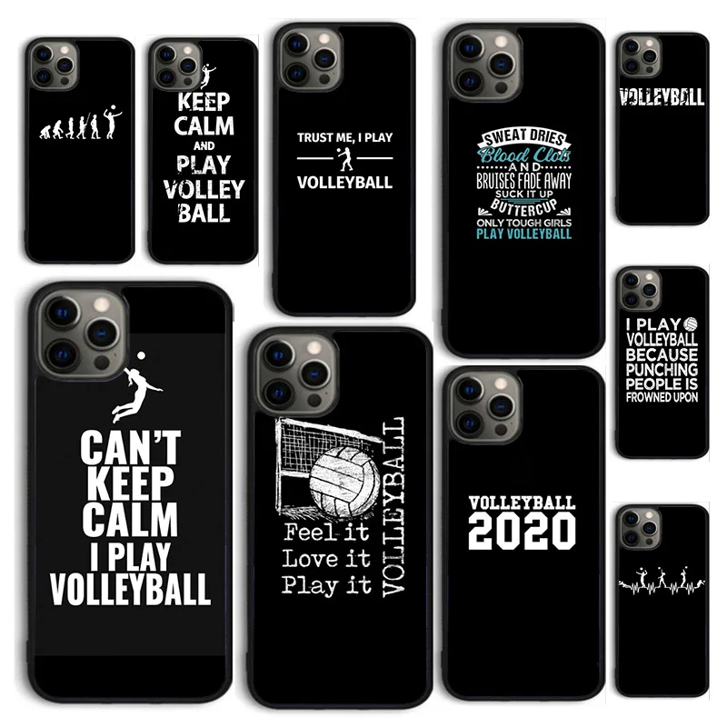 Autumu Stay calm and play volleyball Phone Case Cover for iPhone 16 15 12 mini 11 13 14 Pro Max SE 2020 6S 7 8 Plus Coque