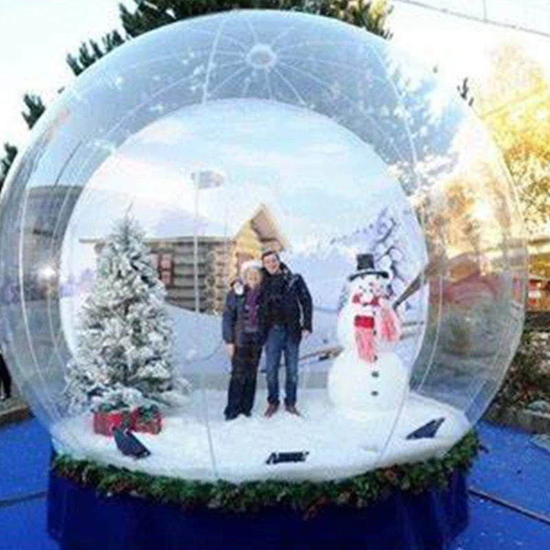 Inflatable Giant Christmas Snow Globe Photo Booth Backdrop 2M3M4M Inflatable Snow Globe For Advertising Clear Bubble Dome W/Pump