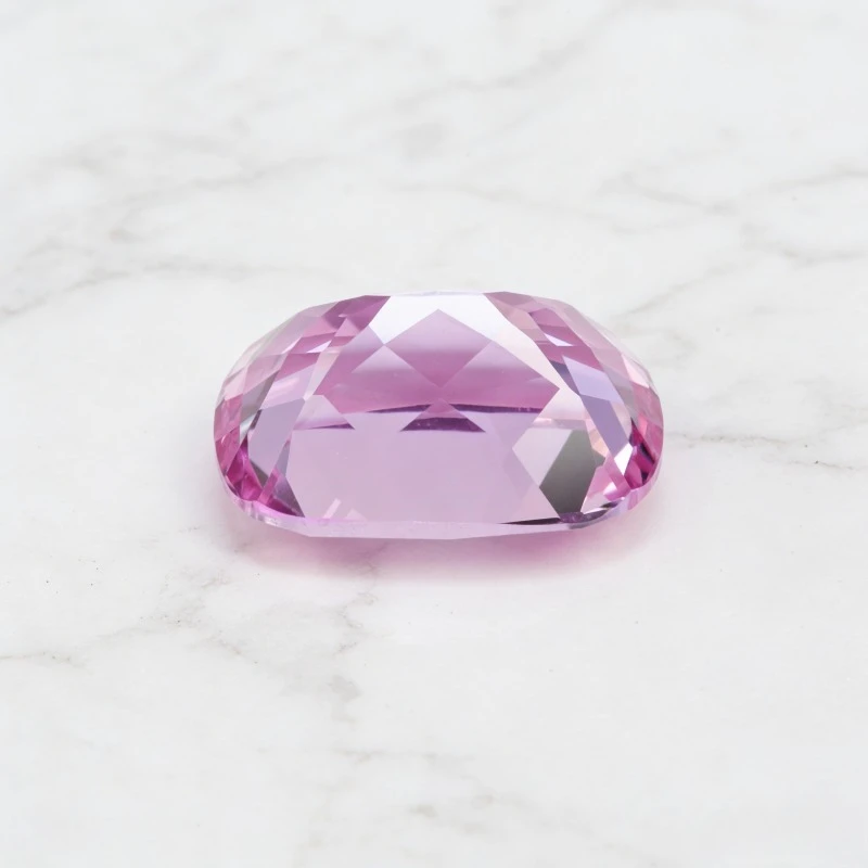 Lab Grown Sapphire Rectangular Cushion Shape Pink Color Charms Gemstone for DIY Jewelry Making Materials Selectable Certificate