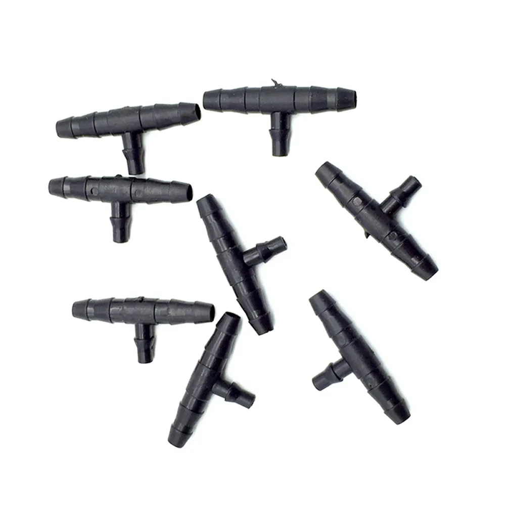 20Pcs Barbed Tee Cross Connector 1/4 Inch Hose Pipe Fittings 4/7mm Hose Repair Shunt Splitters Garden Flower Irrigation Coupling