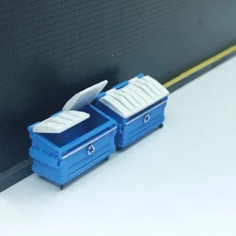 1PCS 1/64 1/87 Model Car Scene Garbage Bin Accessories Simulation Garbage Bin Model