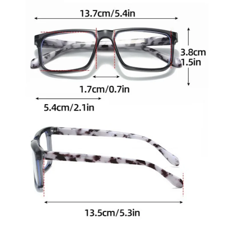 2PCS Men Prescription Reading Glasses Optical Lenses Myopia Eyewear Women Blue Light Blocking Goggles PC Eyeglasses Frame