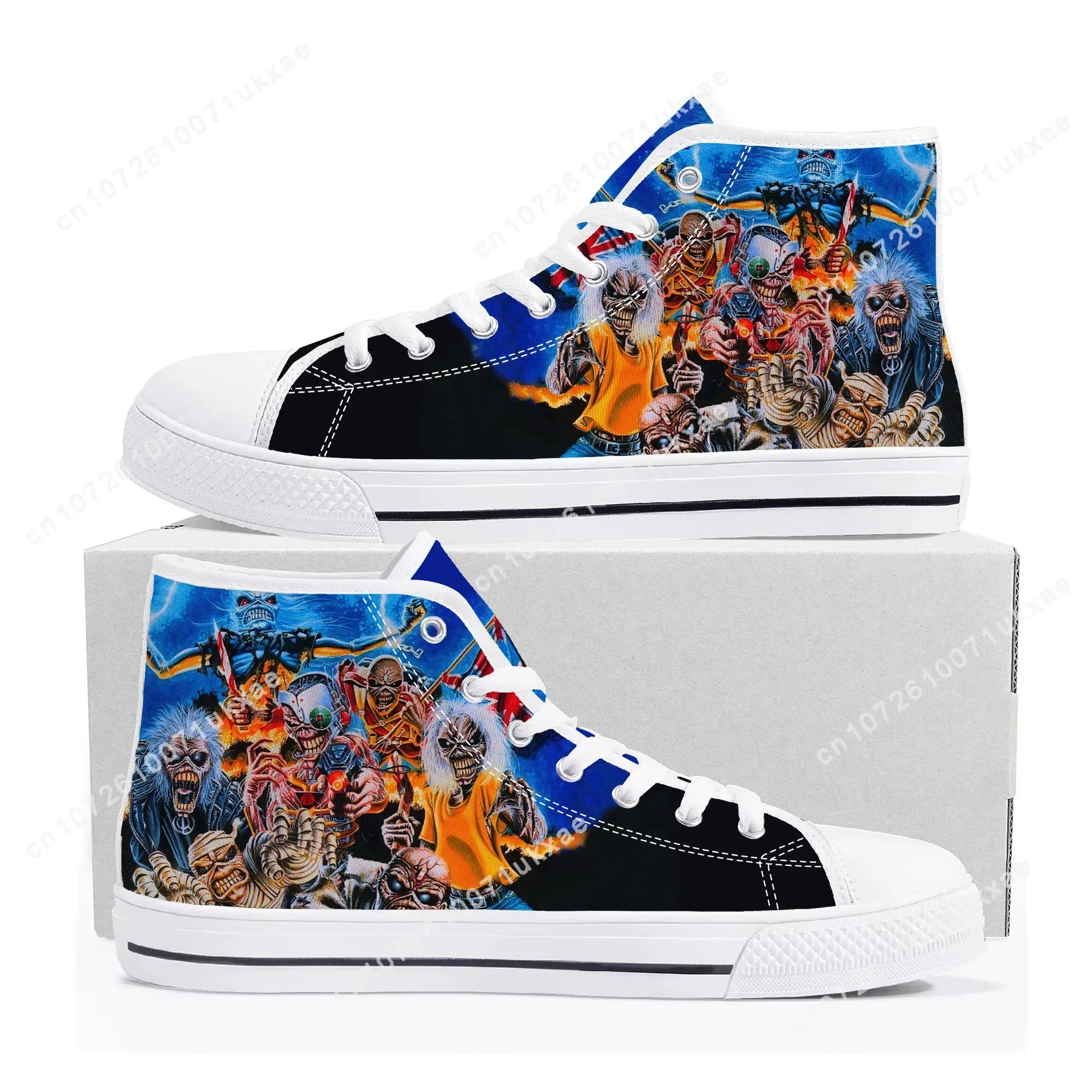 M-Maidens H-Heavy M-Metal Rock Band Singer Music Iron High Top Sneakers Mens Womens Teenager Canvas Sneaker Custom Made Shoes