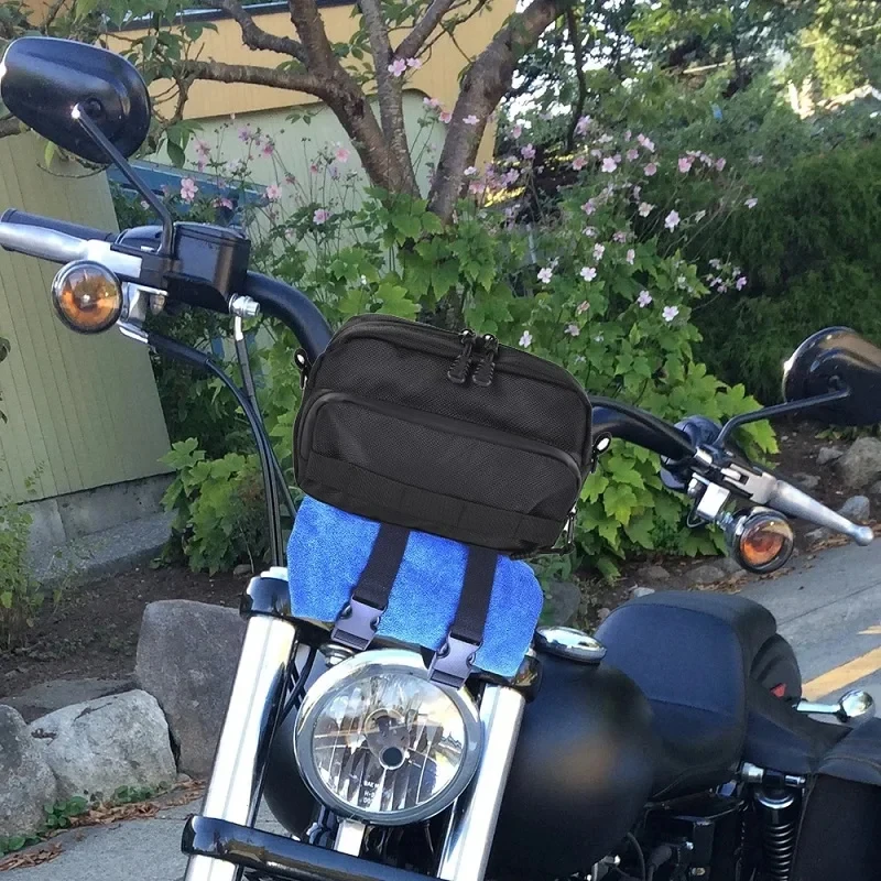 Motorcycle Handlebar Bag Barrel Bags Multifunction Storage Shoulder Bag For Cruiser Softail Sportsters For BMW Dirt Bike E-bike