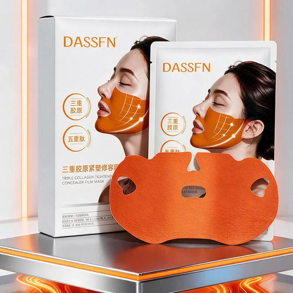 Triple Collagen Tightening Facial Mask V-Line Lifting Firming Reduce Double Chin Mask Ear-hook Cheek Moisturizing Face Care