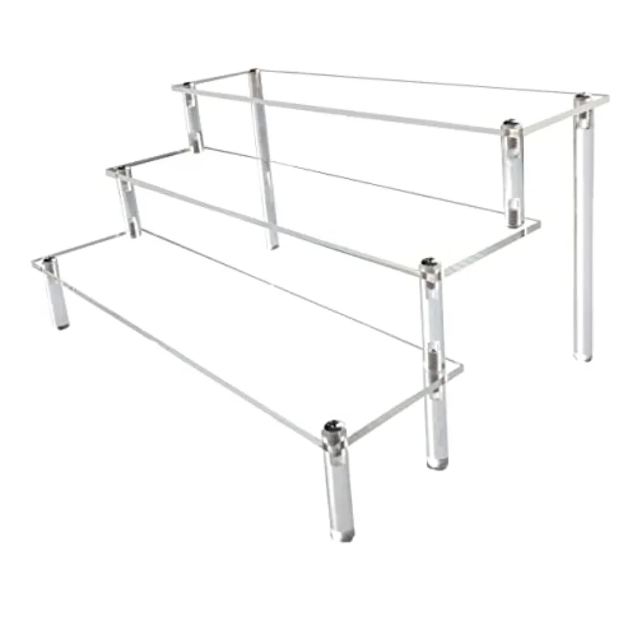Acrylic Riser, Clear Display Risers Stand Perfume Organizer Cologne Acrylic Shelves 3 Tiered Cupcake Shelf for Amiibo Funko POP