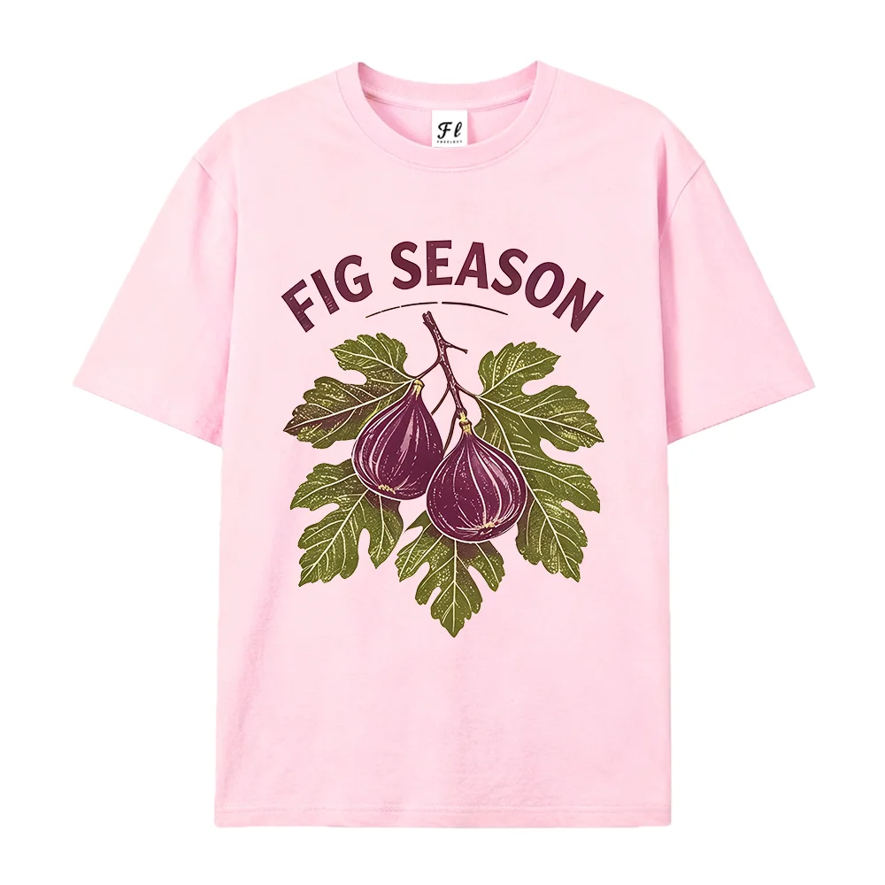 Fig Season Vintage Graphic Shirt Casual Short Sleeve Tee Retro Fig Print Funny Fashion Shirt Botanical Fruit Plant Lovers Gift