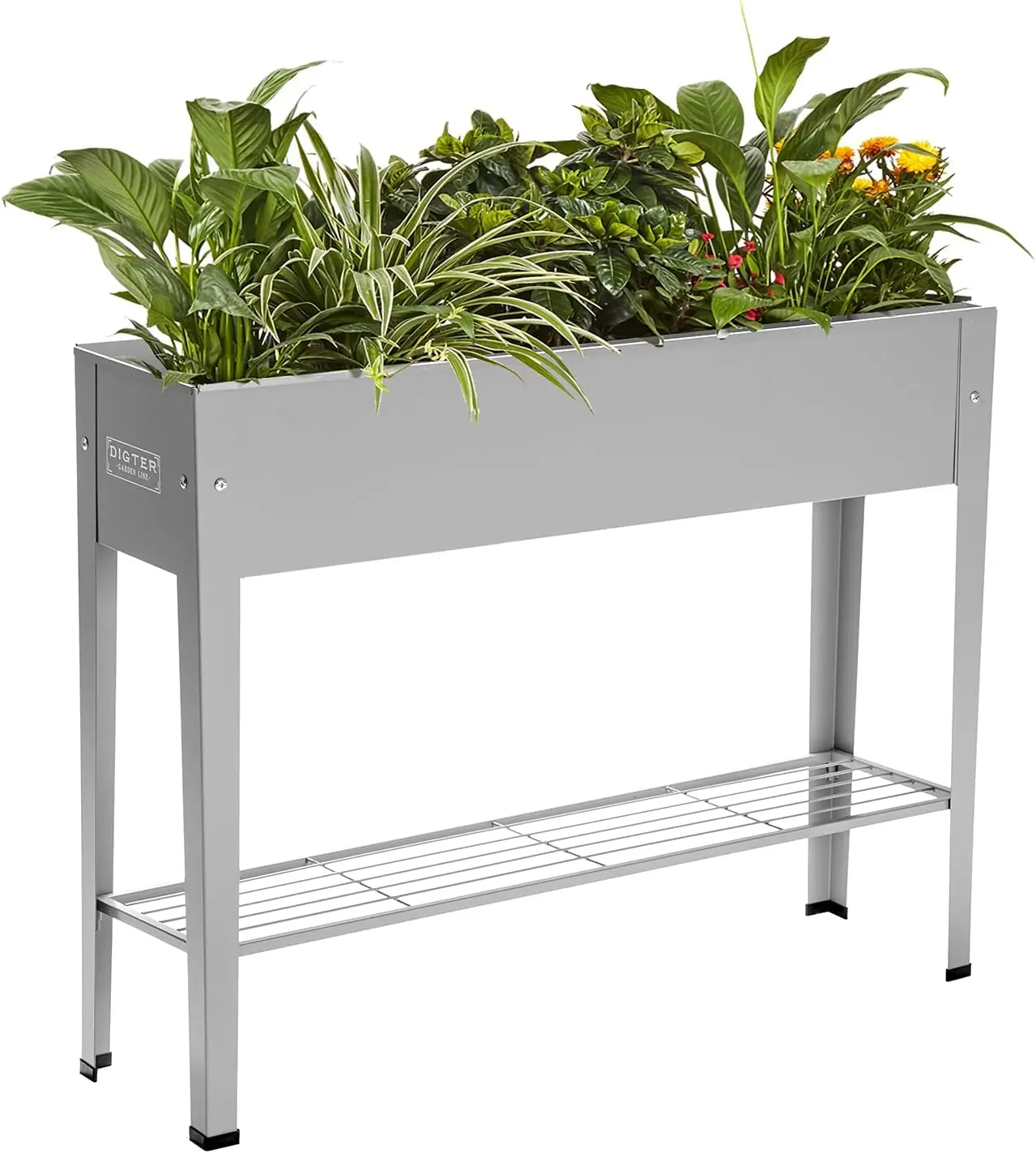

Raised Garden Bed, Garden Raised Planter Box with Legs, Galvanized Garden Planter for Herbs and Vegetables (40" Grey)