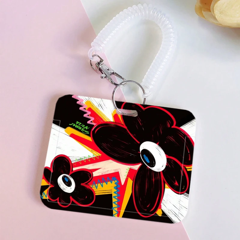 Cartoon Style Card Holder with Retractable Spring Cord Suitable for Bus Campus Lunch Card Door Card Cool Boys Door Badge Holder