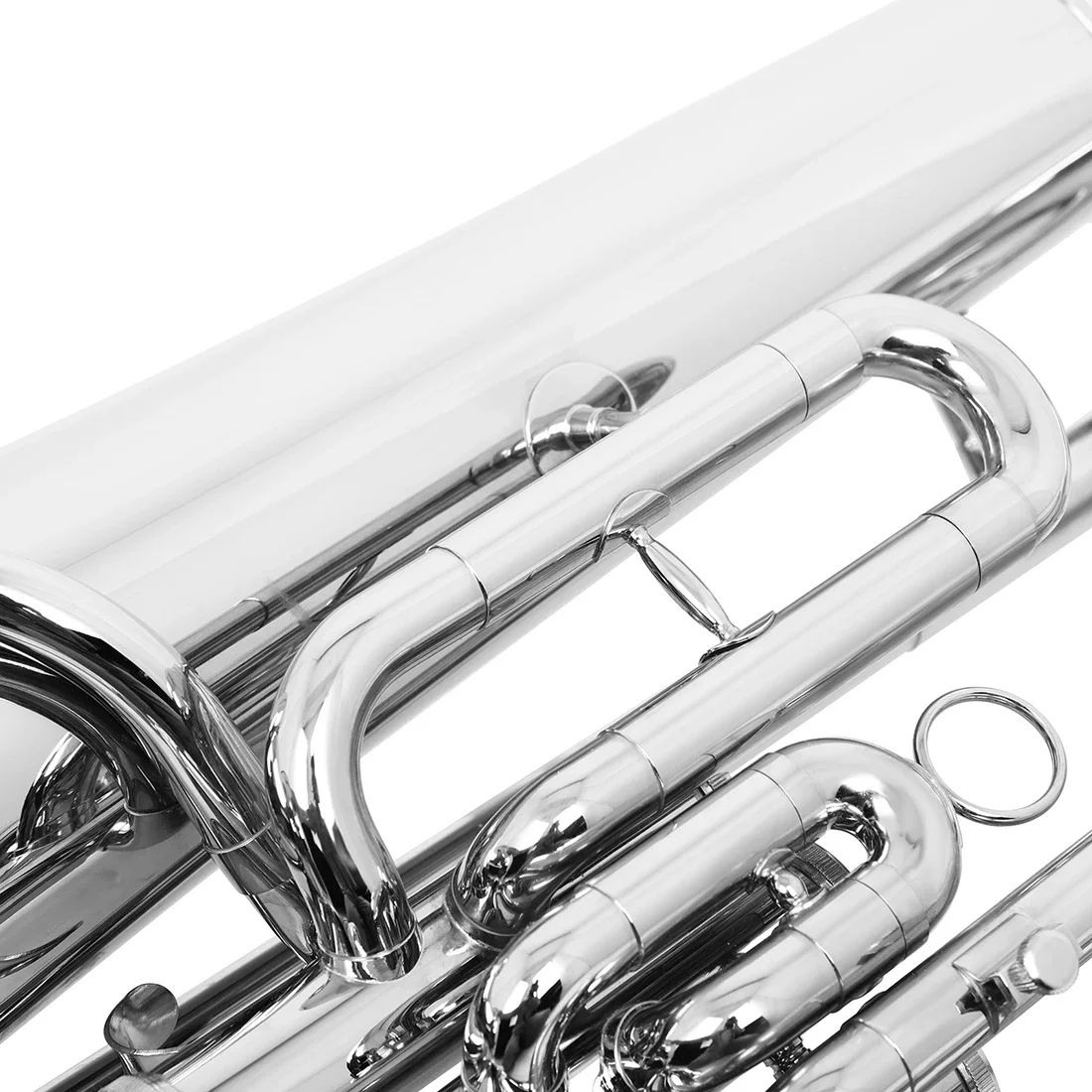 Picture 7: SLADE Bb Flat Euphonium 3-Key Vertical Professional Brass Instrument Silver Plated Baritone Horn for Musicians